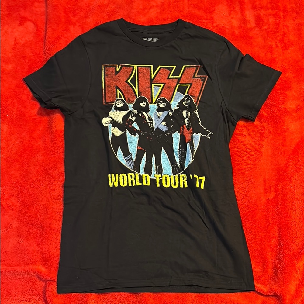 KISS Black Cotton T-Shirt